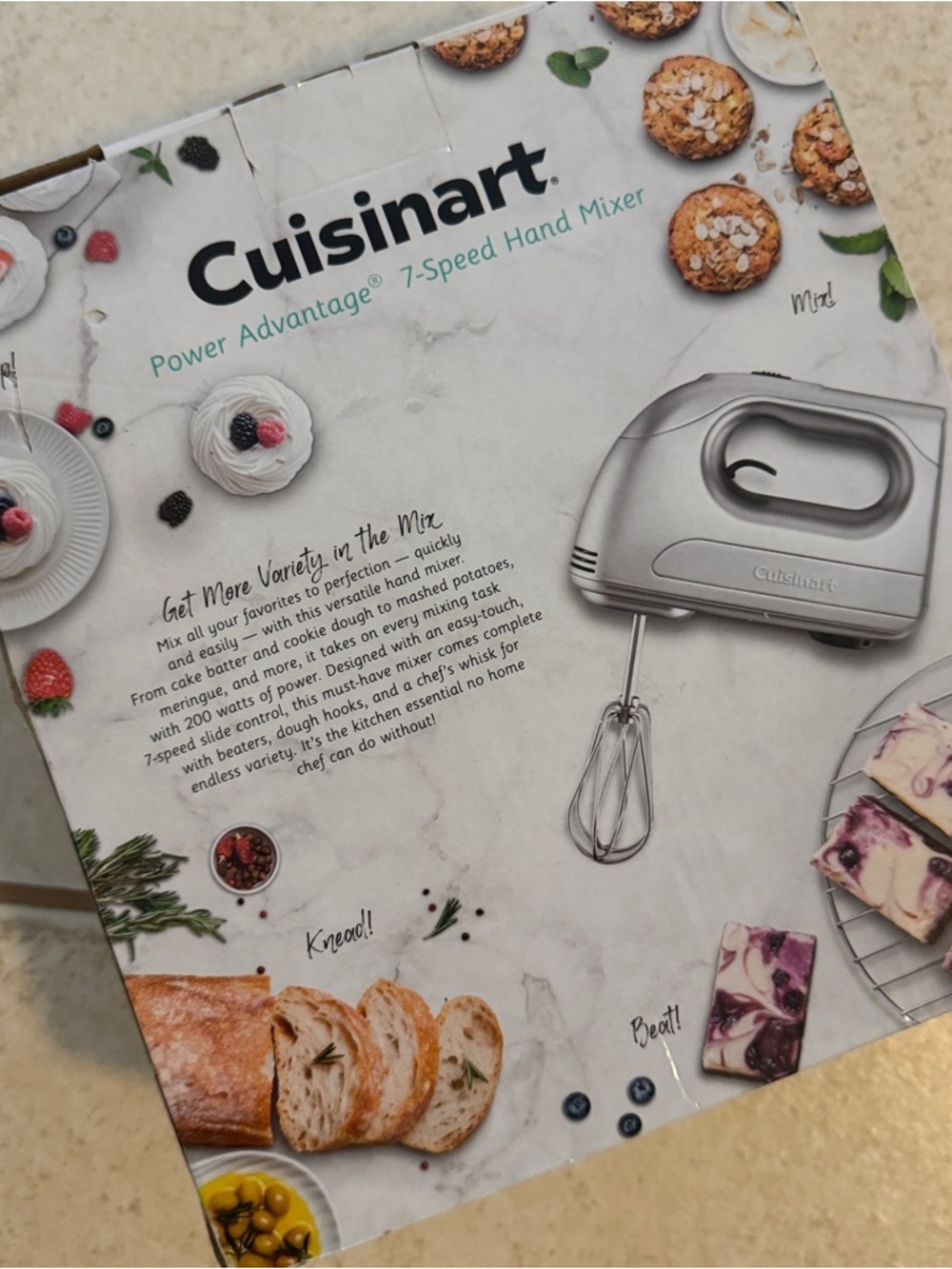 Cuisinart 7-Speed Hand Mixer in Silver and Teal Accent - Picture 3 of 4